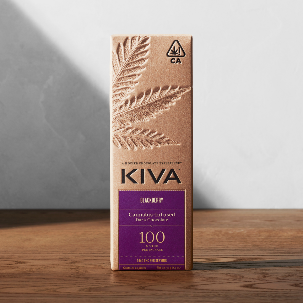 Kiva Dark Chocolate Blackberry Candy Bar